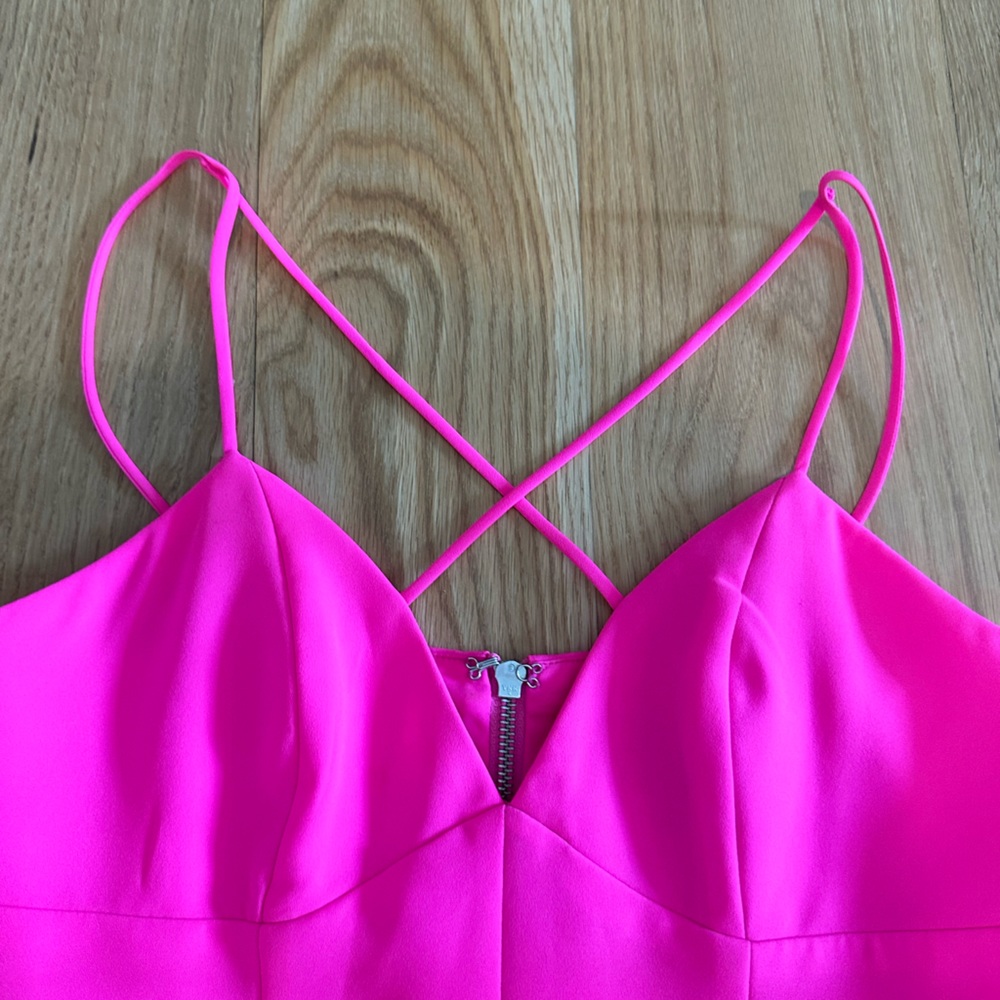 NBD x Naven Twins Summer Breaking Fit & Flare Mini Dress | M | Hot / Rose Pink - Picture 11 of 16